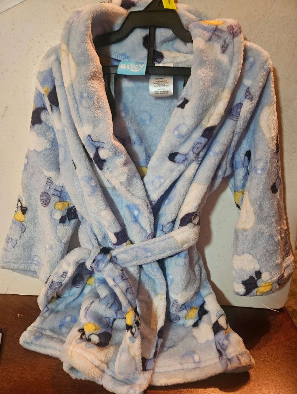 New - Bluey Fleece Robe for Boy or Girl- Size 3T - New Light Blue